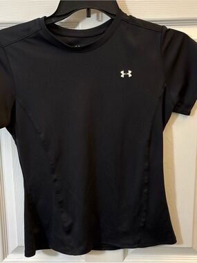 Under Armour Black Short-Sleeve Athletic Tee with White Logo